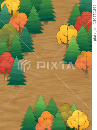 北国の森の小道・秋・規格紙比率縦 北国の森の小道・秋・規格紙比率縦 130751896