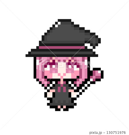 ドット絵キャラクター 魔女仮装するショートヘアの女の子 01 (1) ドット絵キャラクター 魔女仮装するショートヘアの女の子 01 (1) 130751976