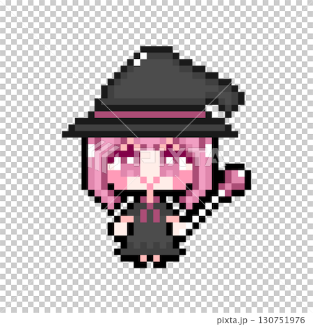 Pixel art character Witch costume short hair girl 01 (1) 130751976