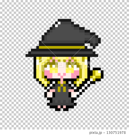 ドット絵キャラクター 魔女仮装するショートヘアの女の子 01 (3) ドット絵キャラクター 魔女仮装するショートヘアの女の子 01 (3) 130751978