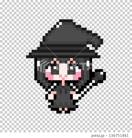 像素藝術人物女巫服裝短髮女孩01（6） 130751981