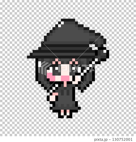 像素藝術人物女巫服裝短髮女孩03（6） 130752001