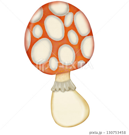 Colorful illustration of pumpkins and autumn leaves in warm shades and element perfect for seasonal decorations and fall themes.  130753458