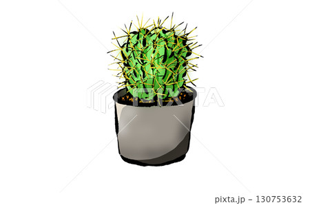鉢に植えられたサボテン 130753632