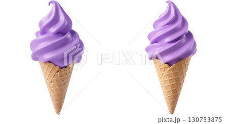 紫色のソフトクリーム 130753875