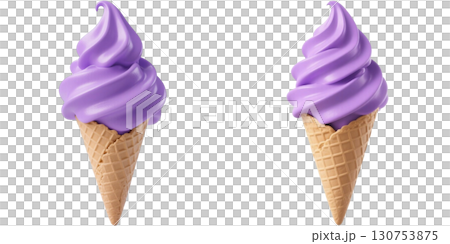 紫色のソフトクリーム 130753875