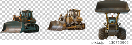 Bulldozer on a white background Bulldozer on a white background 130753903