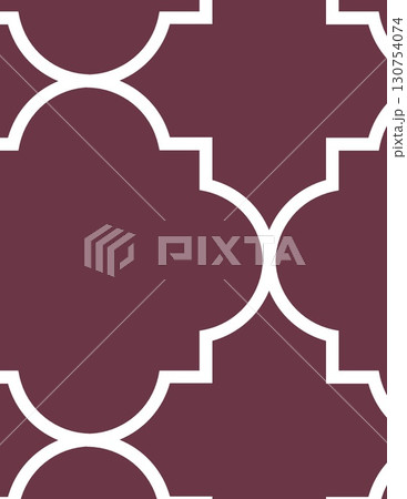 intricate geometric tile pattern with elegant arabesque design and maroon color scheme 130754074