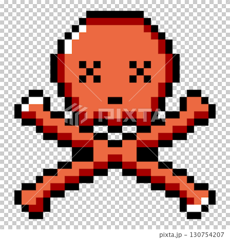ドット絵小物 やられた表情の髑髏と骨 (6) ドット絵小物 やられた表情の髑髏と骨 (6) 130754207