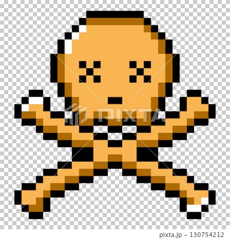 ドット絵小物 やられた表情の髑髏と骨 (9) 130754212