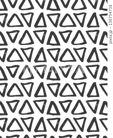 repeating black and white geometric triangular pattern with bold outlines for modern design repeating black and white geometric triangular pattern with bold outlines for modern design 130754738