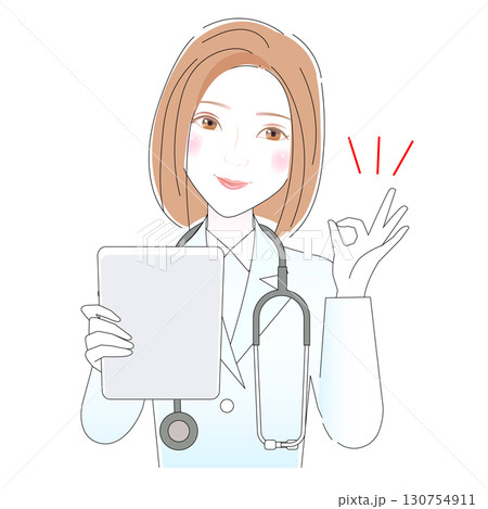 OKサインをする女医さん 130754911