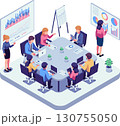 Isometric Business Meeting with Team Collaboration 130755050