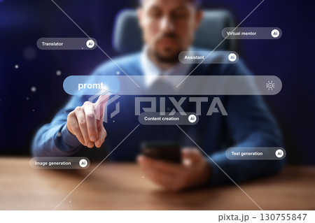 Exploring AI tools for creative content development and transformation in a modern workspace Exploring AI tools for creative content development and transformation in a modern workspace 130755847