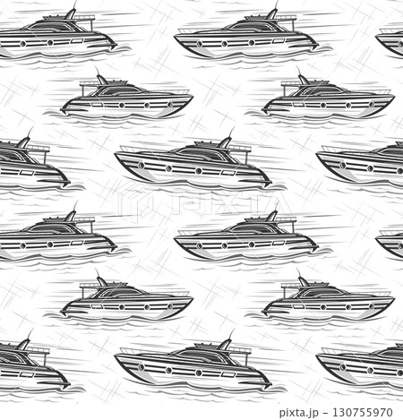 Vector Motor Boat seamless pattern Vector Motor Boat seamless pattern 130755970