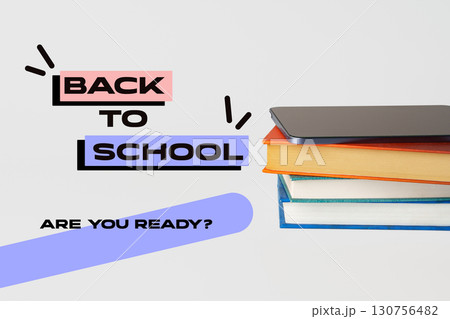 Excitement builds for back to school season with colorful notebooks and digital devices ready for learning Excitement builds for back to school season with colorful notebooks and digital devices ready for learning 130756482