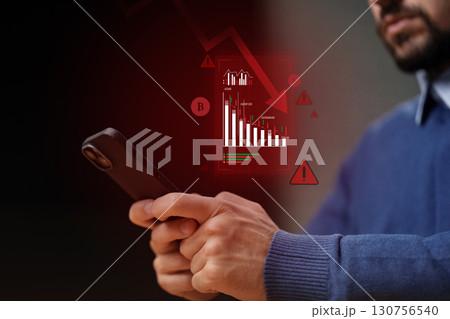 Tracking cryptocurrency trends with mobile app during market fluctuations at home in evening hours Tracking cryptocurrency trends with mobile app during market fluctuations at home in evening hours 130756540