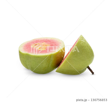 Fresh red guava isolated on white background. Fresh red guava isolated on white background. 130756853