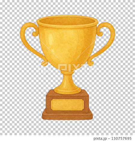 A golden trophy symbolizing victory and achievement. 130757695