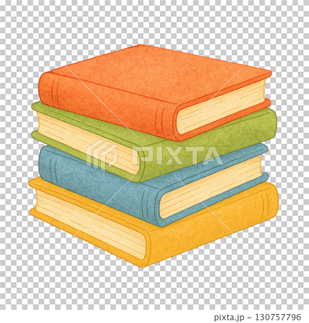 A stack of colorful books representing knowledge and learning. 130757796