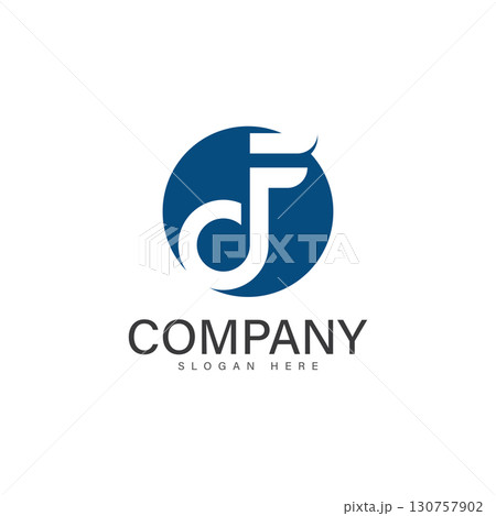 note music with f letter logo 130757902