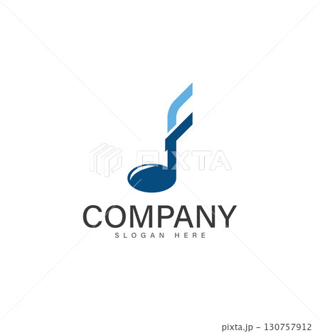 note music with f letter logo note music with f letter logo 130757912