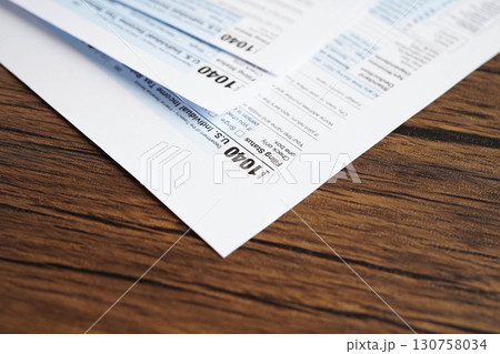 Tax form 1040 U.S. Individual Income Tax Return, business finance. Tax form 1040 U.S. Individual Income Tax Return, business finance. 130758034