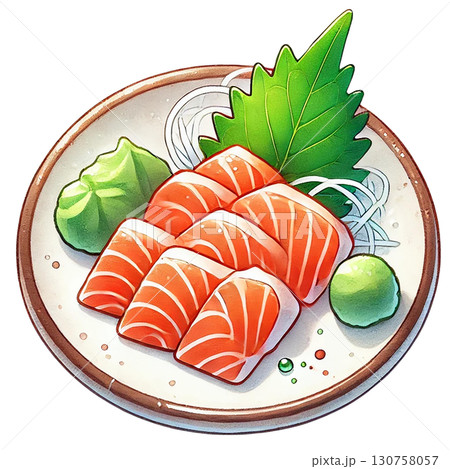 A mouthwatering plate of fresh sushi with vibrant colors. 130758057