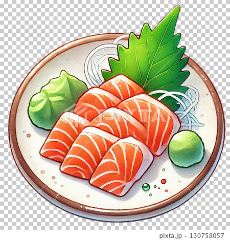 A mouthwatering plate of fresh sushi with vibrant colors. 130758057