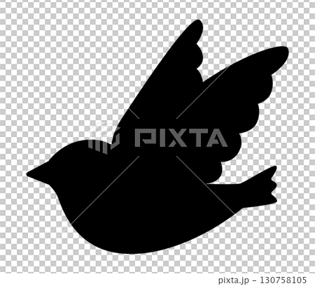 飛ぶ鳥のシルエットイラスト　ベクター 130758105