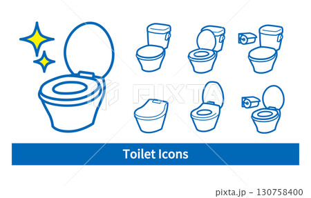 清潔なトイレのイラストセット 130758400