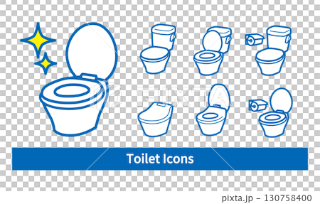 清潔なトイレのイラストセット 130758400