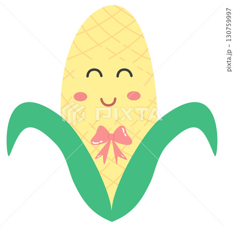 cute and minimal corn with ribbon bow 130759997