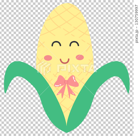 cute and minimal corn with ribbon bow 130759997