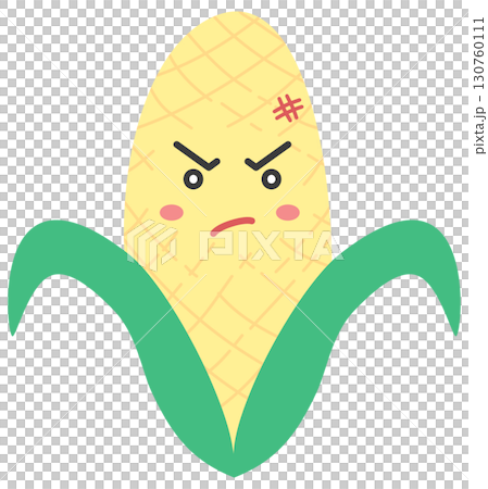 cute and minimal corn with angry face 130760111
