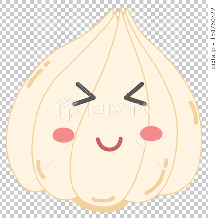 cute and minimal garlic with shy face 130760322