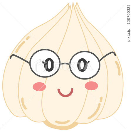 cute and minimal garlic with student character 130760323