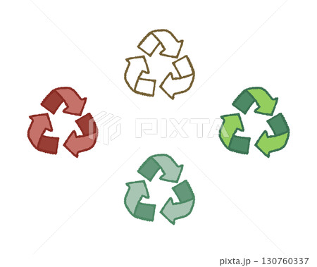 リサイクルマークのカラーバリエーションセット 130760337