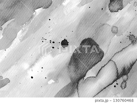 モノクロ水彩抽象背景テクスチャ 130760468