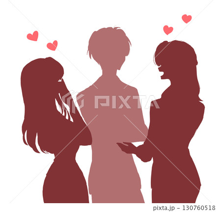 モテている男性 社内 影絵 モテている男性 社内 影絵 130760518