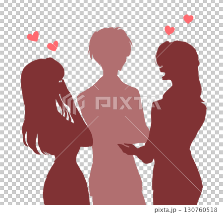 モテている男性 社内 影絵 モテている男性 社内 影絵 130760518