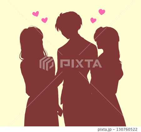 モテている男性　影絵 130760522