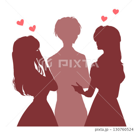 モテている男性　影絵 130760524