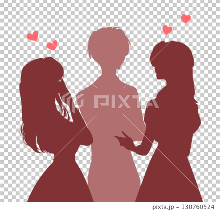 モテている男性　影絵 130760524