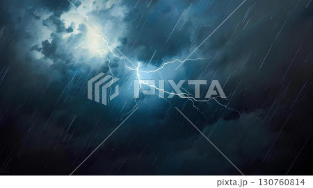 背景素材_雷雲 130760814
