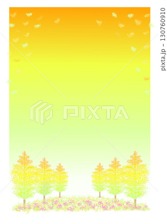 夕焼けのイチョウ並木 130760910