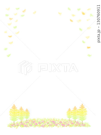 イチョウ並木のフレーム 130760911