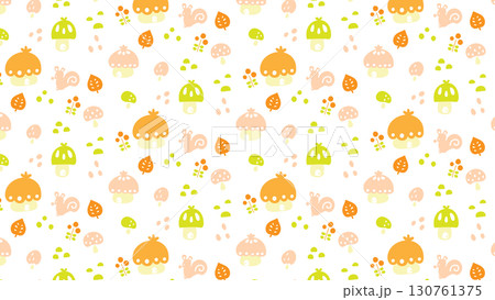 動画配信用の背景52　秋のリスとキノコの家 130761375