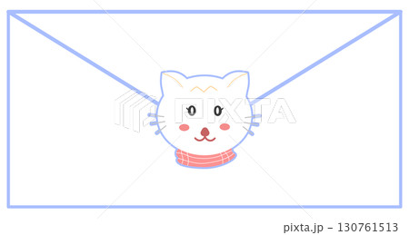 white envelope with cute cat 130761513