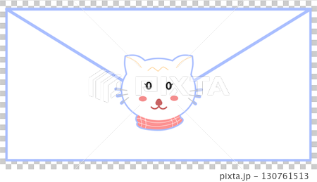 white envelope with cute cat 130761513